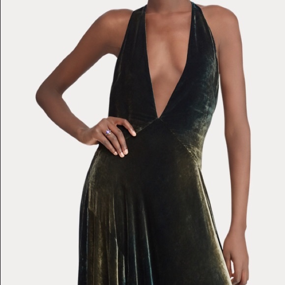 Ralph Lauren Hadley Green Velvet Gown NWT - Picture 8 of 12